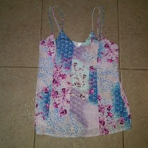 Floral double-spaghetti strap top size Small